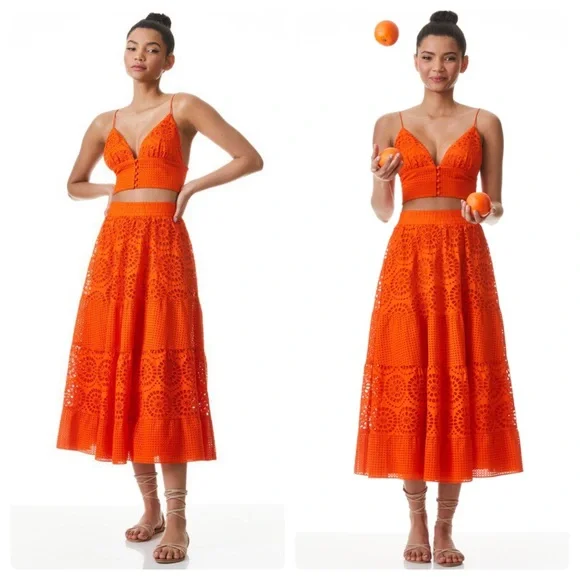 ALICE OLIVIA Melony Midi Skirt